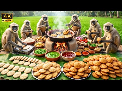 बंदरों ने आज बनाई सैकड़ों कचौरी 😱 | Monkeys Made Hundreds of Kachori Today