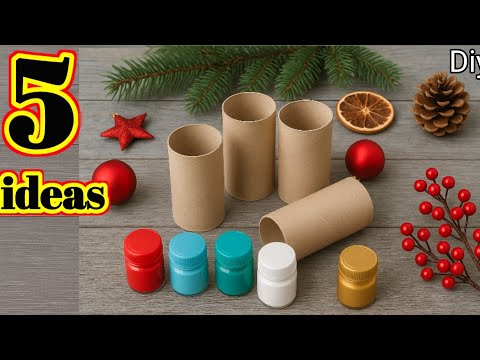 5 awesome ideas for Christmas 🎄with tissue paper rolls - Christmas crafts ideas 💡 😍🌲