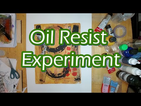 Oil Resist Experiment with a Gelli Plate