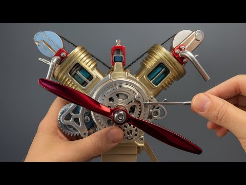 V2 Full Metal VTwin 2-Cylinder Engine Assembly Kit – Perfect Gift for Collectors