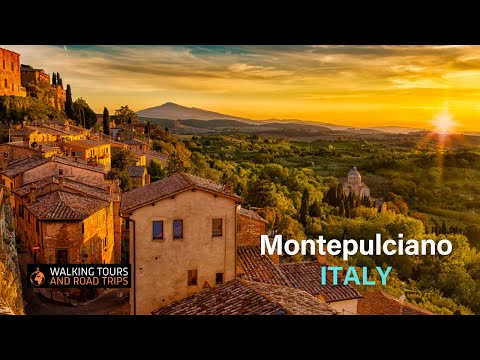 Montepulciano a beautiful medieval Italian town walking tour 4k video in Tuscany Italy