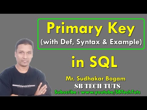 Primary Key in SQL | What is Primary Key in DBMS | Constraints in SQL | DBMS | Telugu