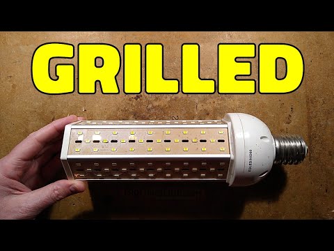 Inside a totally grilled factory high bay LED bulb