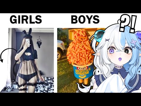 BUT MEN DRESS LIKE THAT TOO!! | Aquwa Reacts to BOYS VS GIRLS MEMES