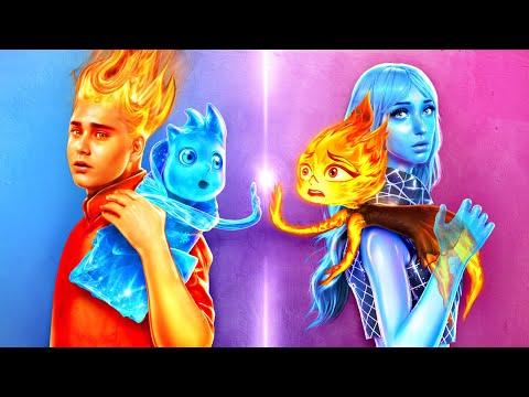 Эмбер и Уэйд из Элементарно Поменялись Элементами! Огонь vs Вода! Мама vs Папа!