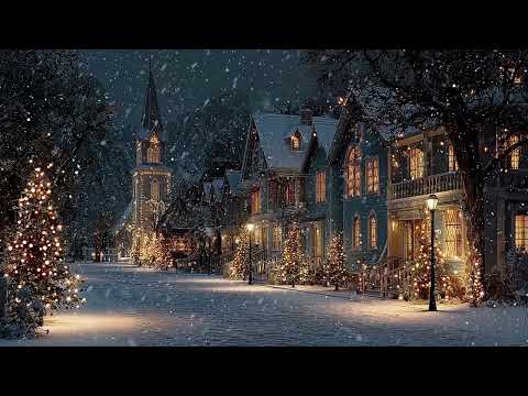 Dark Academia Street Snowy Evening – Gentle Winter Sounds for Deep Concentration