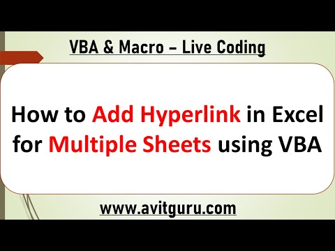 How to Add Hyperlink in Excel for Multiple Sheets using VBA