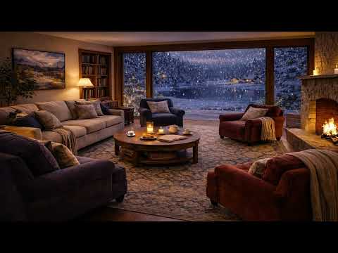 Calm Music Blended With Jazz Piano Fireplace 🎵 Deep Relaxation 🎄 Stress Relief And Comfort