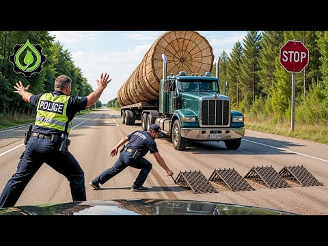 Extreme Dangerous Big Logging Wood Truck Driving Skill | Fastest Chainsaw Cutting Tree Machines #3