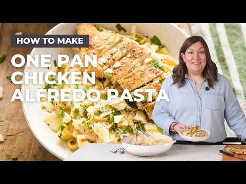 One Pan Chicken Alfredo Pasta - Easy and Cheap Date Night Dinner!