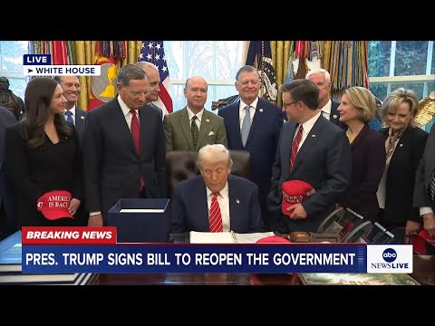 LIVE: President Trump signs bill to reopen the government