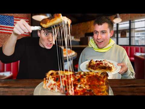 Two Brits try REAL Detroit Style Pizza in Detroit!
