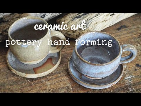 「陶芸」pottery/making a coffee cups/手びねりでコーヒーカップを造った【いろいろ作るchannel】新しい釉薬を試した