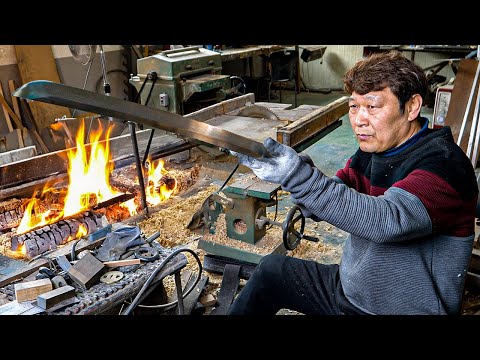 handmade sword making process of a master registered as intangible cultural heritage