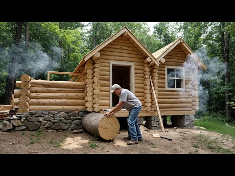 Old Man Built a Log House in the Forest in 117 Days Alone
