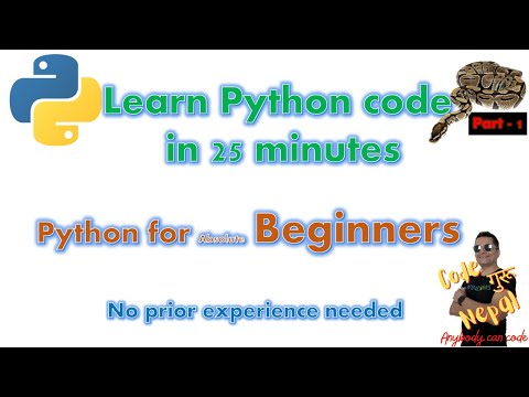 V03: [Part-1] Learn Python in 25 minutes. Python for absolute beginners.