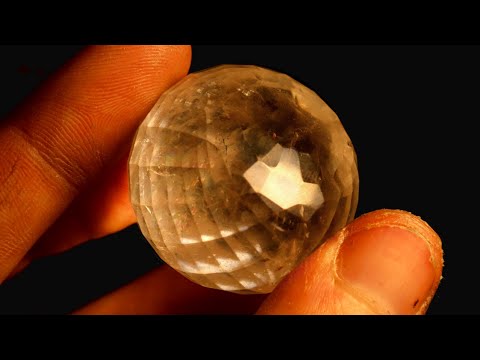 I FACETED a Spiral Cut SPHERE Out of Rainbow Clear Quartz! Faceting Fun Times with Quartz and Opal!