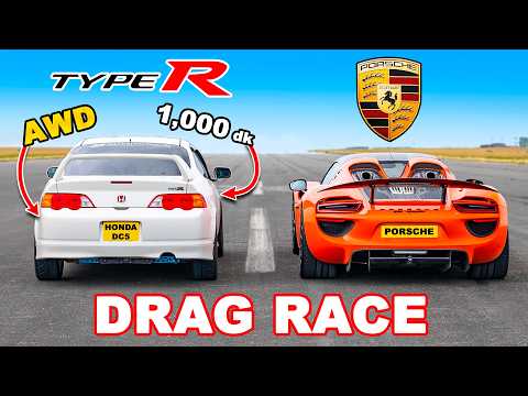 Honda AWD 1.000 dk v Porsche 918 Spyder: DRAG RACE