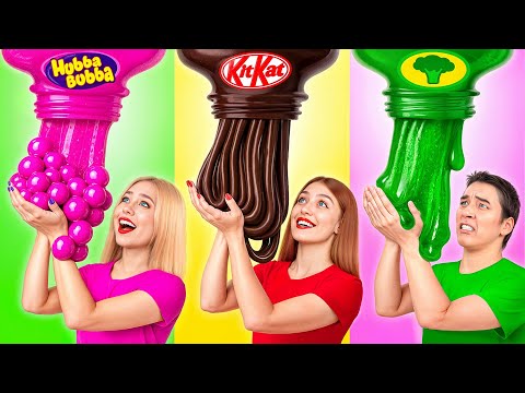 Мармеладная еда vs Настоящая еда vs Шоколадная еда Челлендж | Съедобная Битва от Bubba DO Challenge