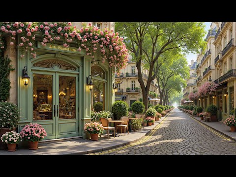 Flower-Filled Paris Café Jazz 🌸 Smooth Jazz Café Ambience for Spring Mornings and Positive Mood