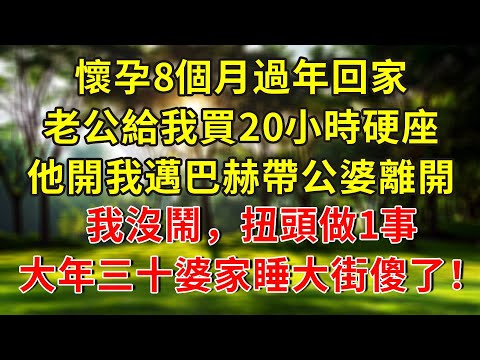 懷孕8個月過年回家，老公給我買20小時硬座，他開我邁巴赫帶公婆離開，我沒鬧，扭頭做1事，大年三十婆家睡大街傻了！#人生感悟 #故事分享 #故事頻道 #生活經驗 #正能量 #小說 #情感 #感情