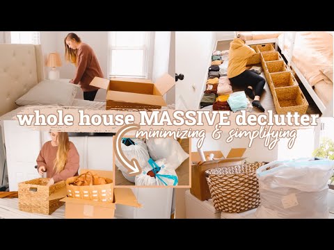 WHOLE HOUSE DECLUTTER CLEAN WITH ME | Minimalist Simple Home | ORGANIZE WITH ME HOME ORGANIZATION