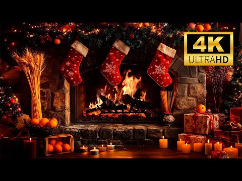 Cozy Christmas Fireplace 🔥 Gentle Fire Sounds for Peaceful Sleep & Comfort