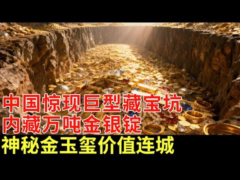 中国惊现巨型藏宝坑，内藏万吨金银锭，3万文物，神秘玉玺价值连城，领导当场下令封锁【揭秘】
