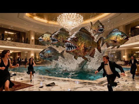 Mega piranhas storm a five-star hotel—guests savaged in luxury!