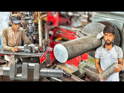 Amazing Silver Crankshaft 3 Cylinder Made By Mechanic In Machine