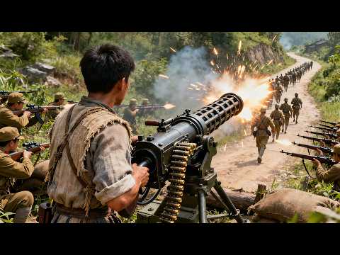 Anti-Japanese movie: A lad commands 100 sniper rifle barrage that wipes out a Japanese battalion.