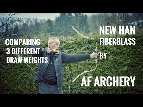 New Han Fiberglass Bow by AF Archery in 3 different Draw Weights - Comparison