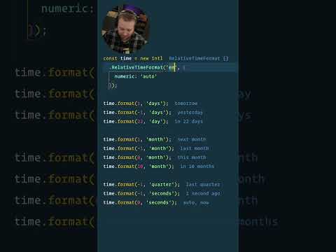 🔥 Format relative time amounts - like "2 seconds ago" - with the JS Intl.RelativeTimeFormat() API