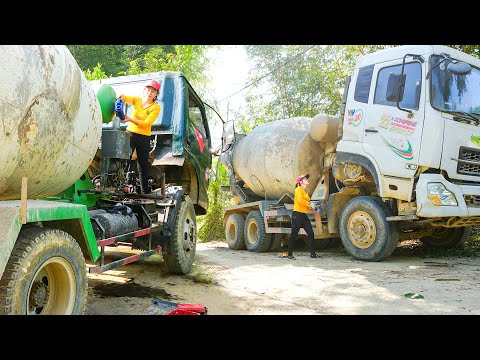 Repair Radiator, Change Oil For Two Concrete Tank Trucks -- Duyên / Mechanical Girl
