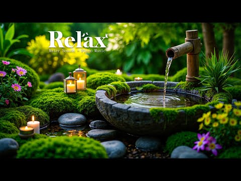 Relaxing Piano & Bamboo Water Fountain 🌿 Insomnia Relief, Calm Anxiety & Deep Relaxation
