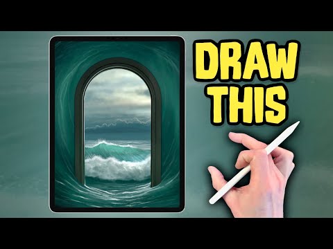 OCEAN DOOR surreal drawing tutorial - Procreate made easy