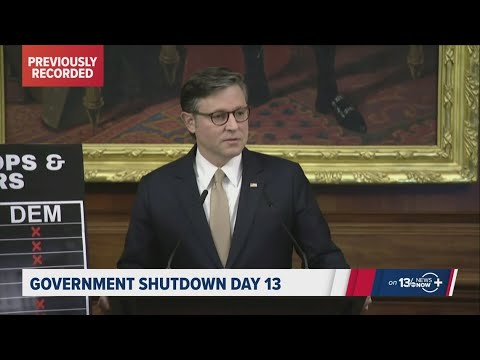 Day 13 of government shutdown: Speaker Johnson says House closed until deal reached