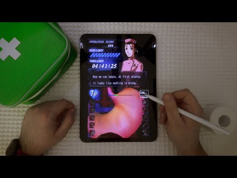 ASMR medical game trauma center gameplay 🏥 whispered iPad gaming sounds 🕹️ glass tapping 📲