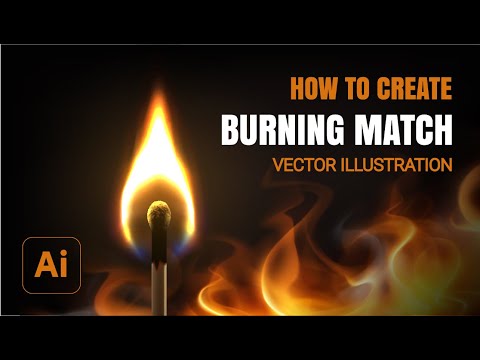 Adobe Illustrator: Create Vector Realistic Burning Match in Minutes.