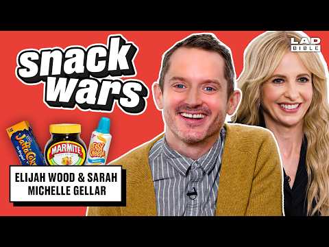 Elijah Wood & Sarah Michelle Gellar Tries British & American Food | Snack Wars