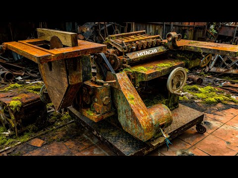 Full Restoration of a HITACHI Wood Machine Hidden in Weeds for Years – Unbelievable Transformation!