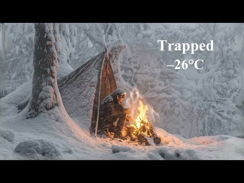 Trapped for 2 Days in a Violent Snowstorm (–26°C) | Solo Survival in Extreme Winter Wilderness