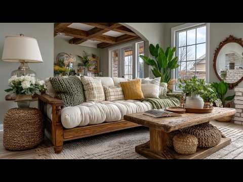 Warm and Affordable Rustic Farmhouse Decor Feels Magical | Stunning Vintage Sage and Cream Decor