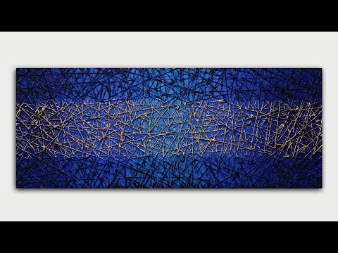 Textured 3D Abstract Painting: Hot Glue Texture with Gold Highlights, Acrylic Painting Tutorial