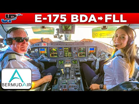BERMUDAIR Embraer 175 Cockpit Bermuda🇧🇲 to Ft Lauderdale🇺🇸