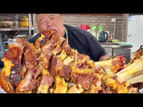 Monkey brother gets a whole big beef leg  crispy outside and tender inside  and it's so delicious t