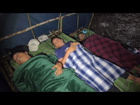 Heavy rain, overnight in a wooden cabin, relaxing rain sounds