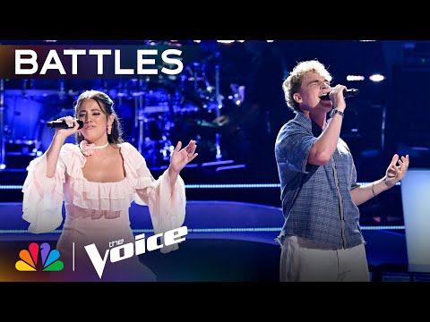 Aiden Ross and Ava Nat Pair Perfectly in Emotional Duet of "What a Time" | The Voice Battles | NBC