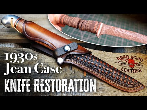 Making a little sheath for a little knife. Restoration and Leathercraft ASMR.