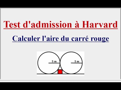 Calculer l'aire du carré rouge - Test Harvard maths 